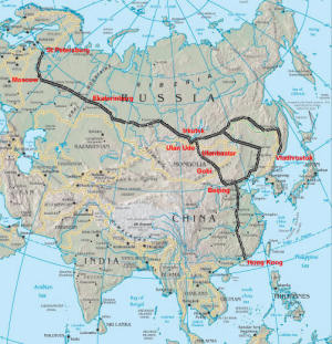 Karta över Transsibiriska järnvägen